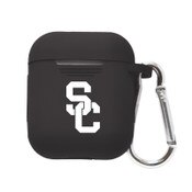 USC Trojans Black SC Interlock Silicone AirPods Case Cover